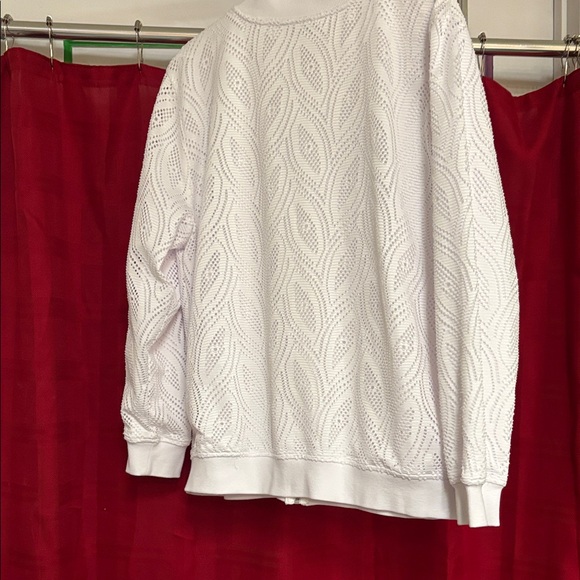 Alfred Dunner White Textured Bomber Jacket - Picture 3 of 7